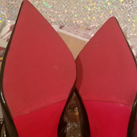 20th Anniversary Louboutins Black Pensee 100 mm sz 38.5 Complete Original Set - Picture 10 of 16